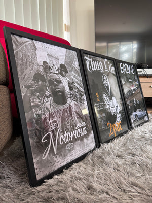 3 x Hip-Hop Legends A3 Framed Art Posters