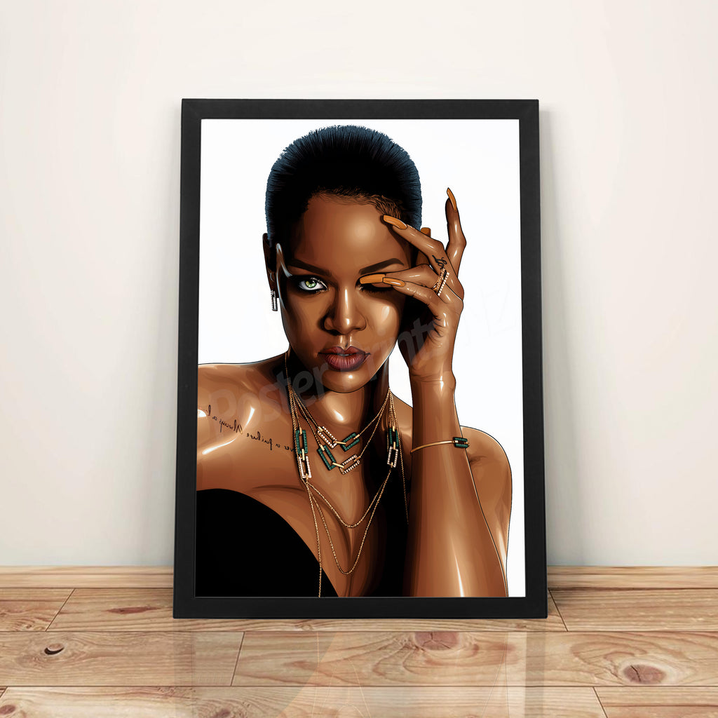 Rihanna - A3 Framed Digital Art Poster - Poster Prints NZ