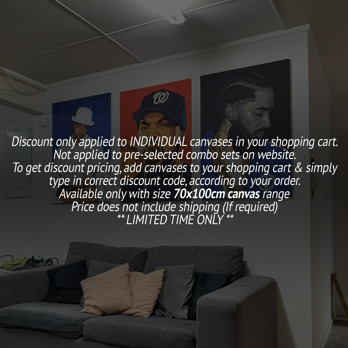 Discount Coupon Codes LIMITED TIME ONLY (Framed 70x100cm Canvases