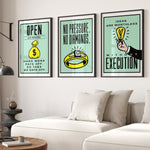 3 x Motivational Premium Framed Canvas Posters (LARGE)