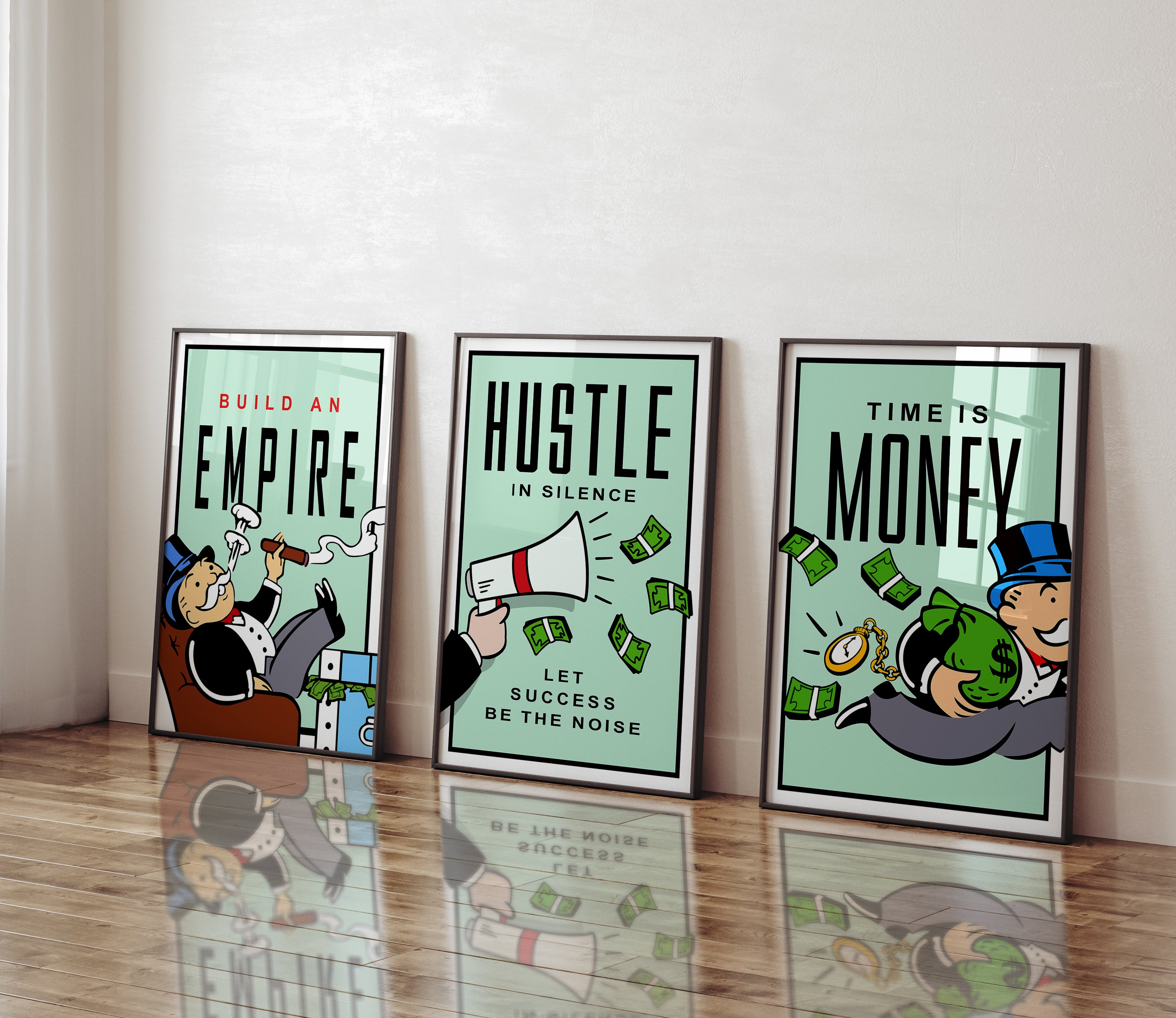 3 x Motivational Premium Framed Canvas Posters (LARGE)