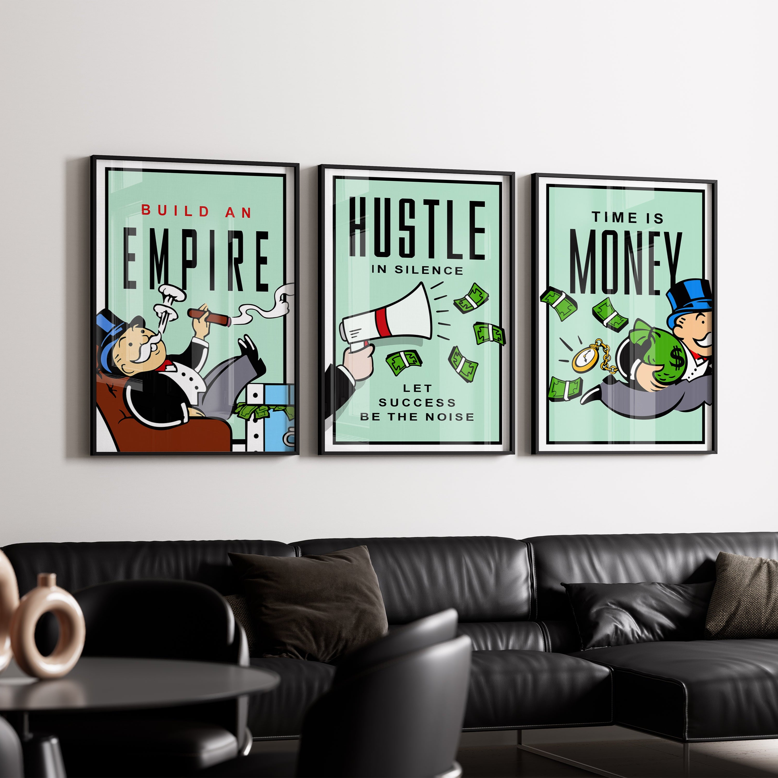 3 x Motivational Premium Framed Canvas Posters (LARGE)