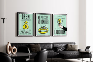 3 x Motivational Premium Framed Canvas Posters (LARGE)