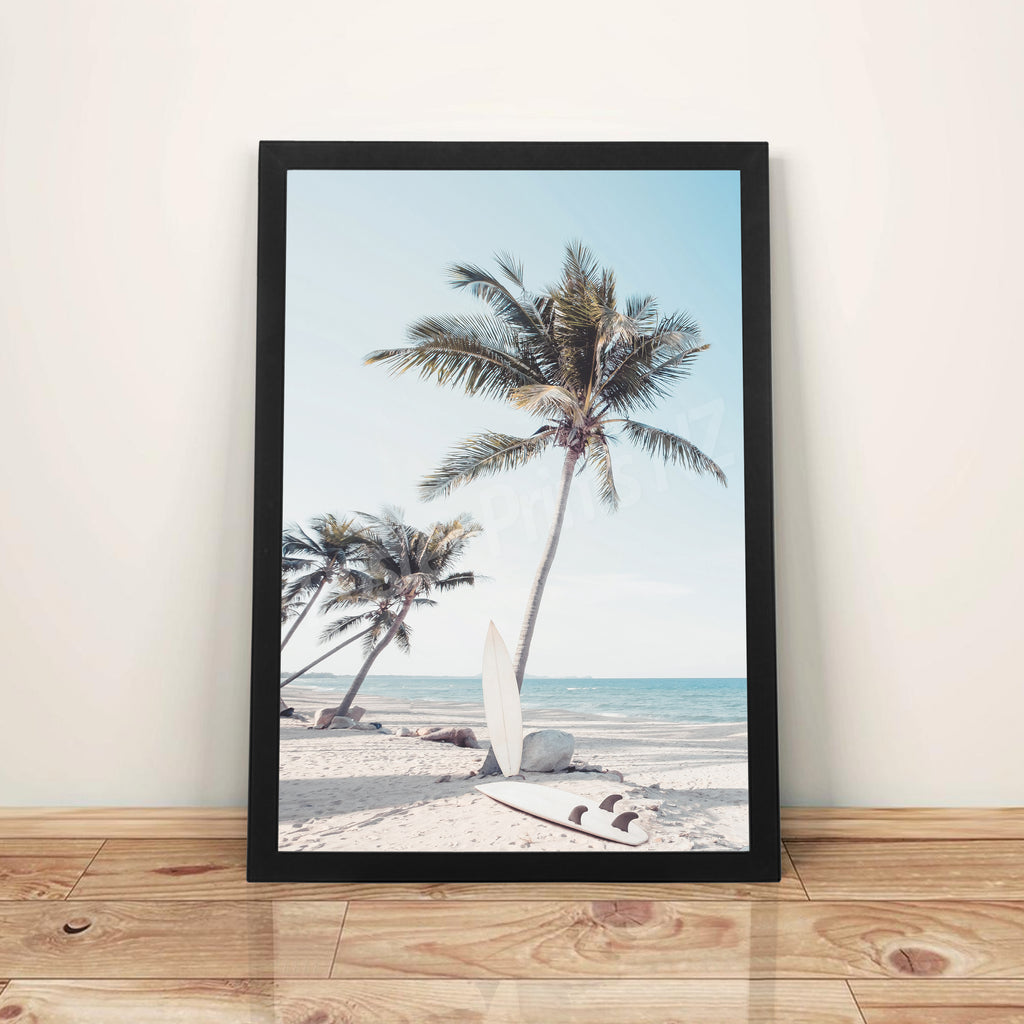 Surfing The Palm - A3 Framed Digital Art Poster