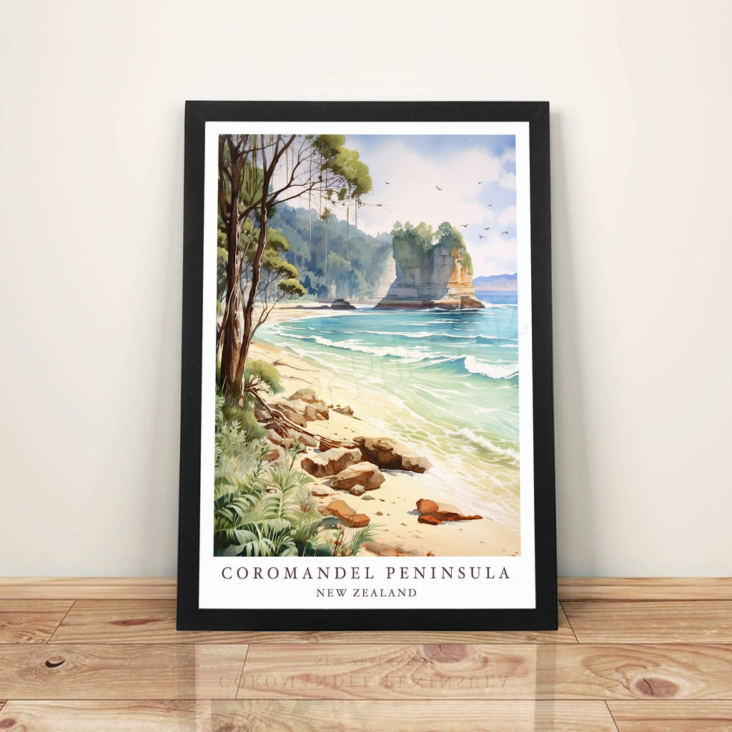 Coromandel Peninsula, New Zealand - A3 Framed Art Poster