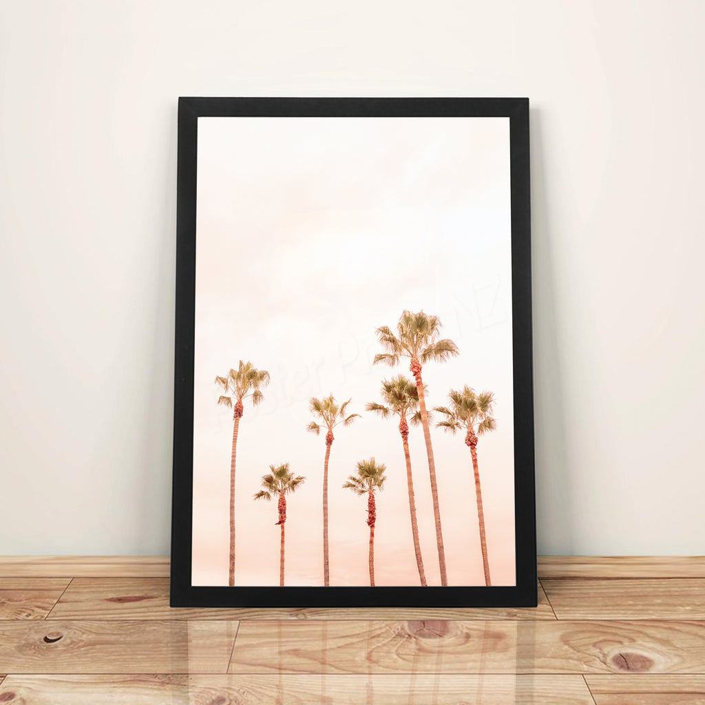 Sunset Palms - A3 Framed Digital Art Poster
