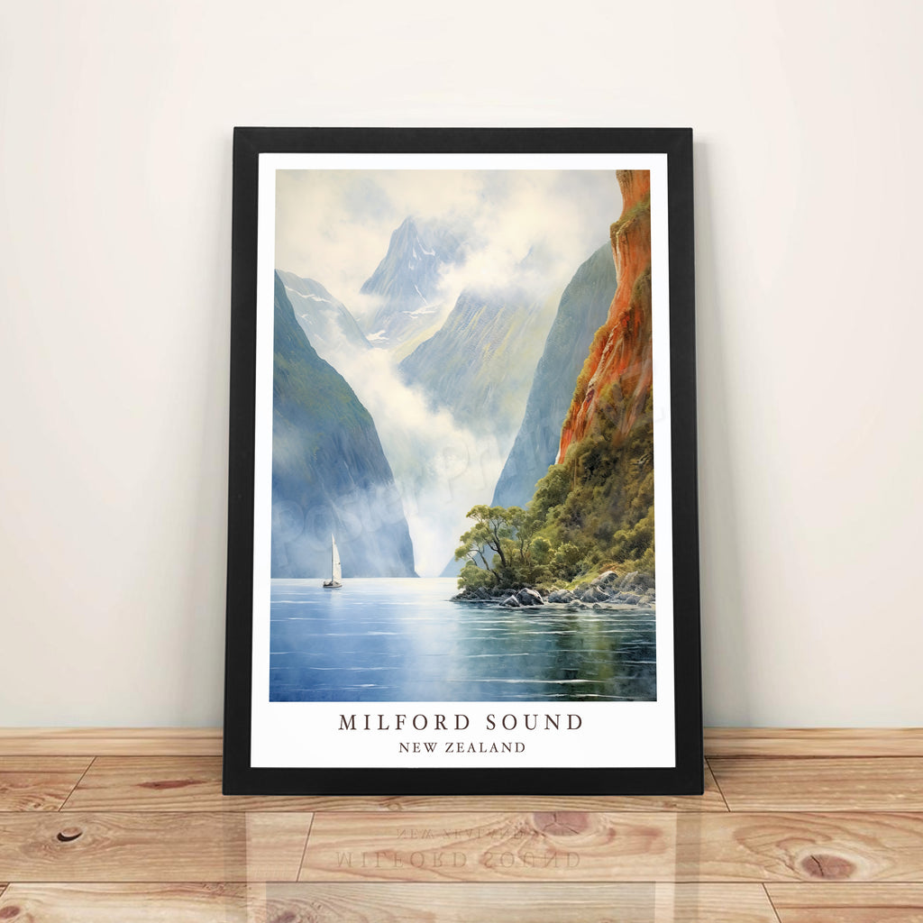 Milford Sound, New Zealand - A3 Framed Art Poster