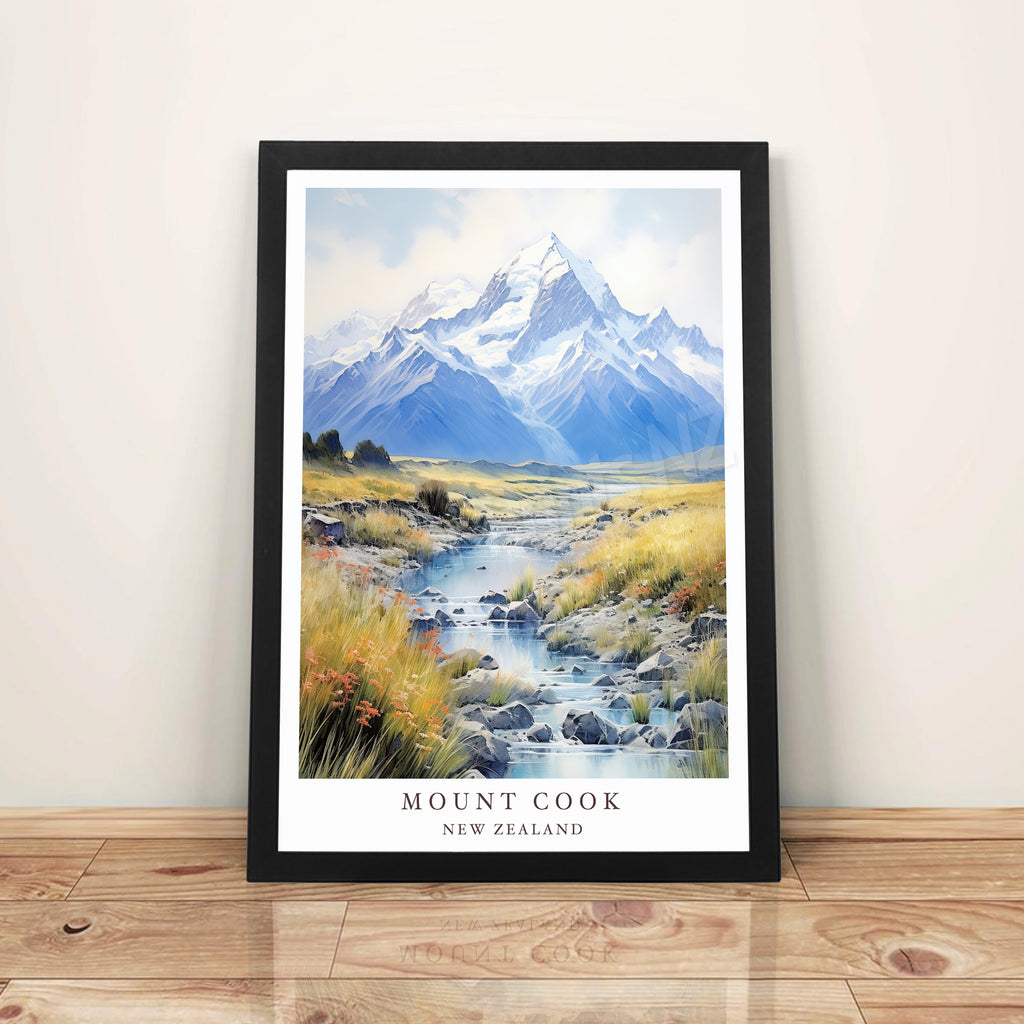 Mount Cook, New Zealand - A3 Framed Art Poster