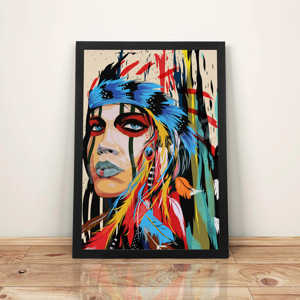 American Indian - A3 Framed Art Poster