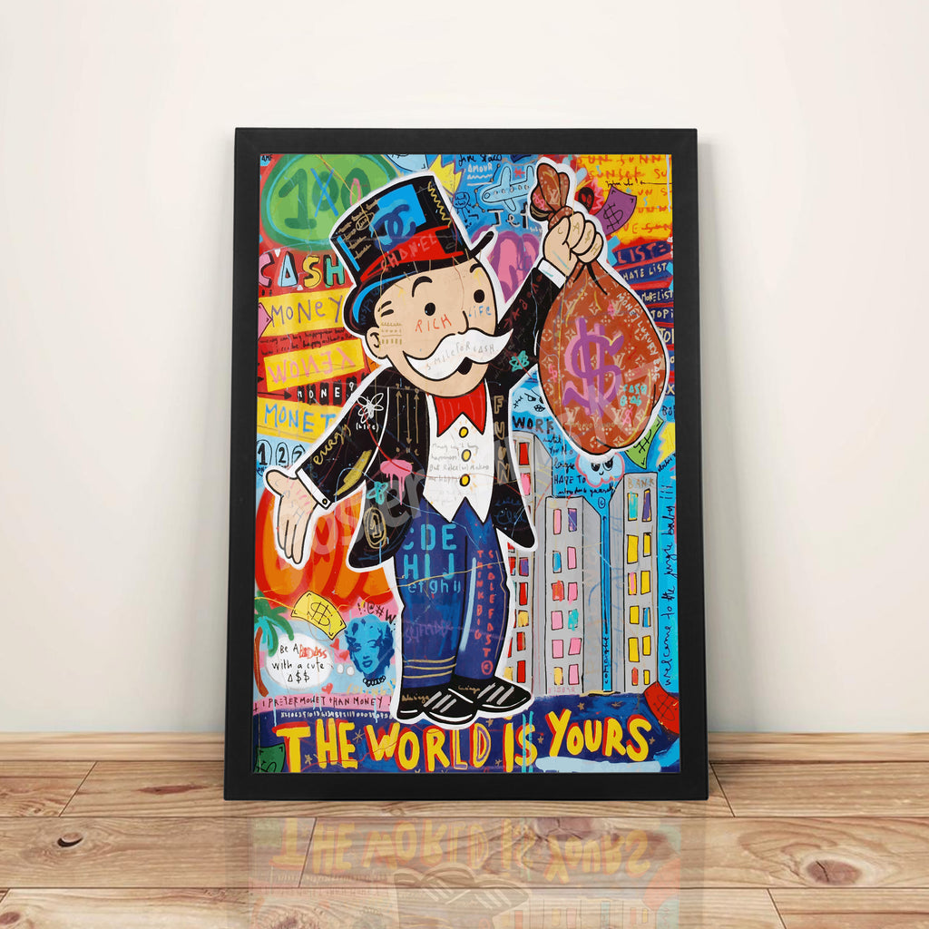 'The World Is Yours' - A3 Framed Digital Art Poster