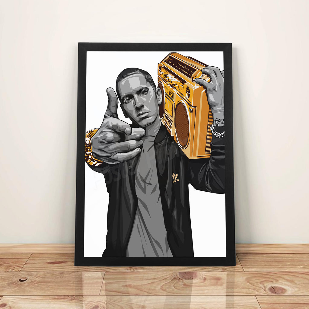 Eminem 'Gold Edition' - A3 Framed Art Poster