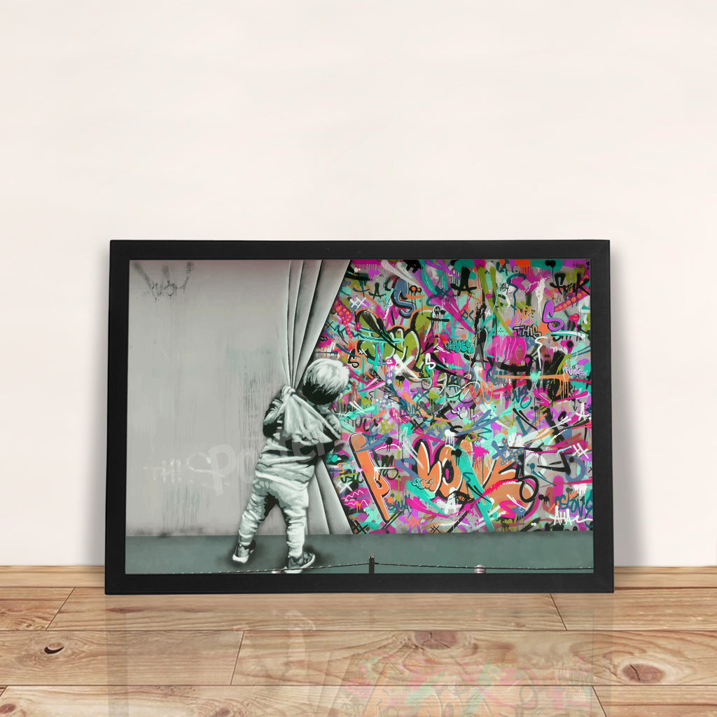 'Graffiti Wall' - A3 Framed Digital Art Poster