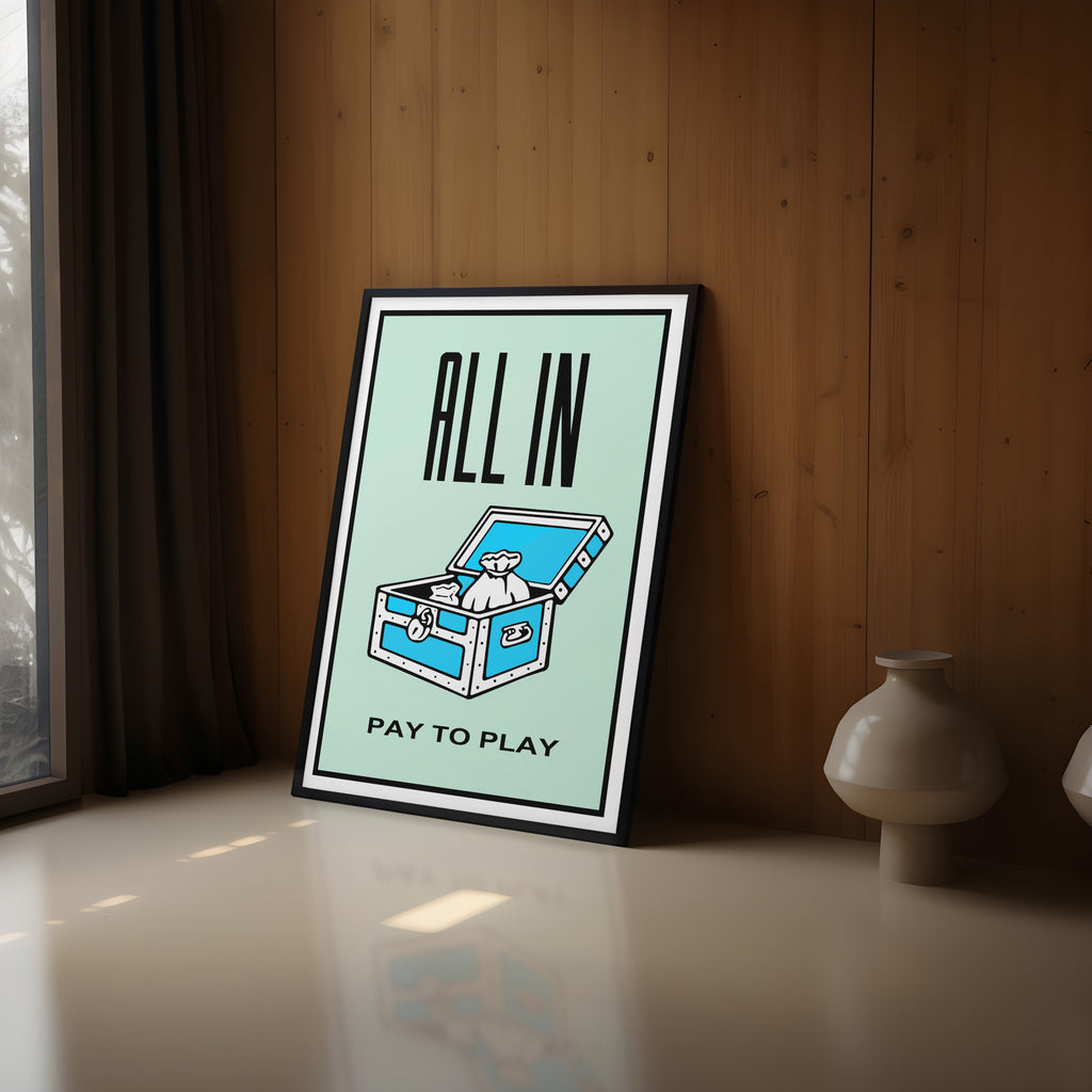 'All In' Premium Framed Canvas Art Poster (LARGE)