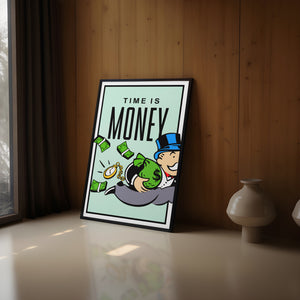 'Time Is Money' Premium Framed Canvas Art Poster (LARGE)