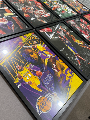 8 x Basketball Legends A3 Framed Art Posters