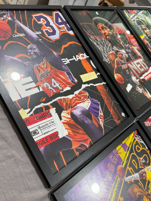 8 x Basketball Legends A3 Framed Art Posters