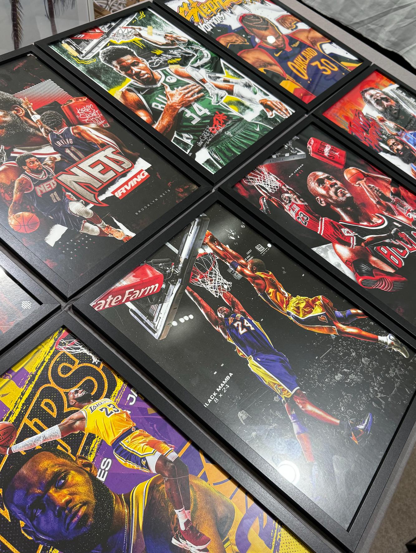 8 x Basketball Legends A3 Framed Art Posters