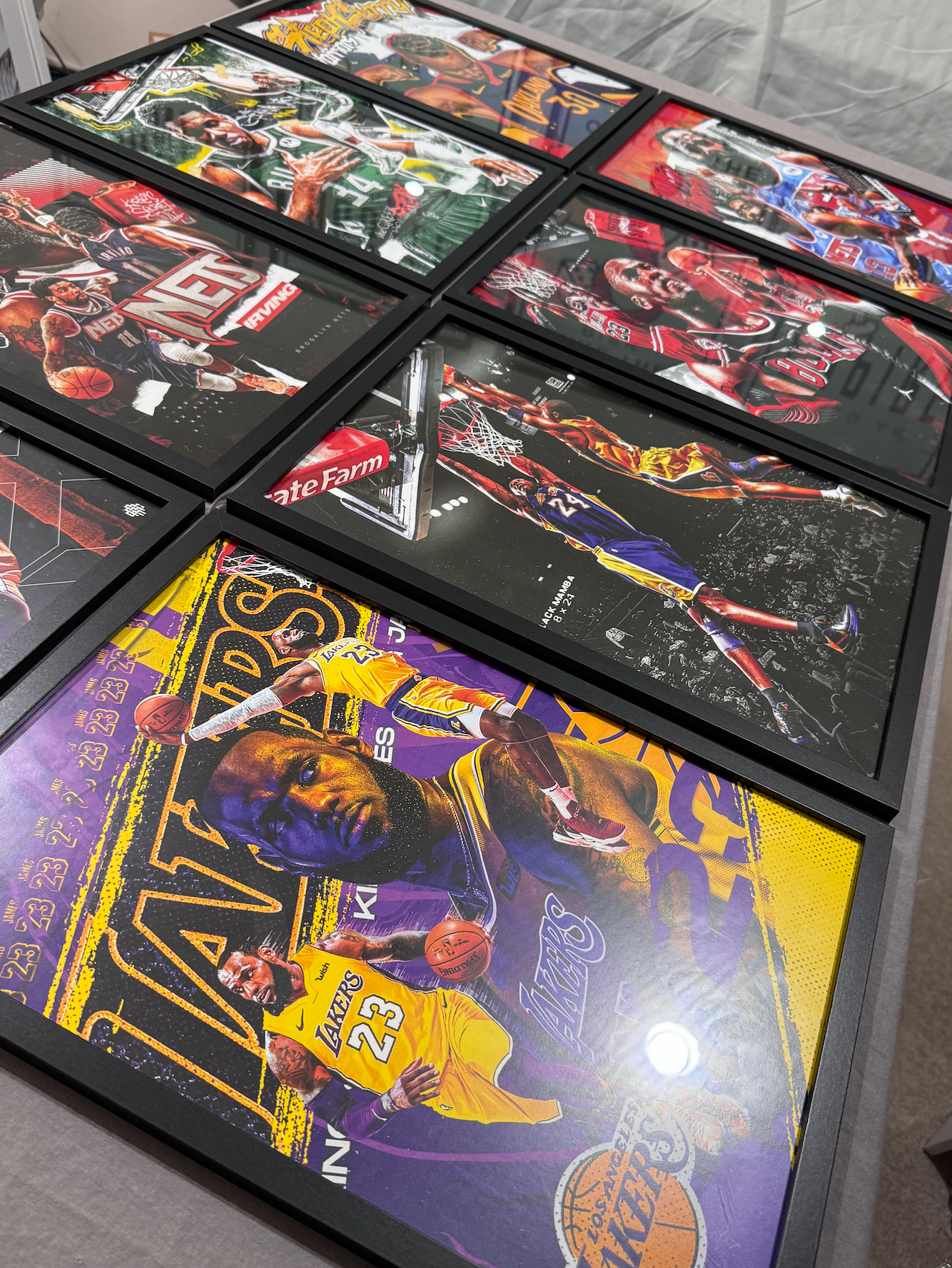 8 x Basketball Legends A3 Framed Art Posters