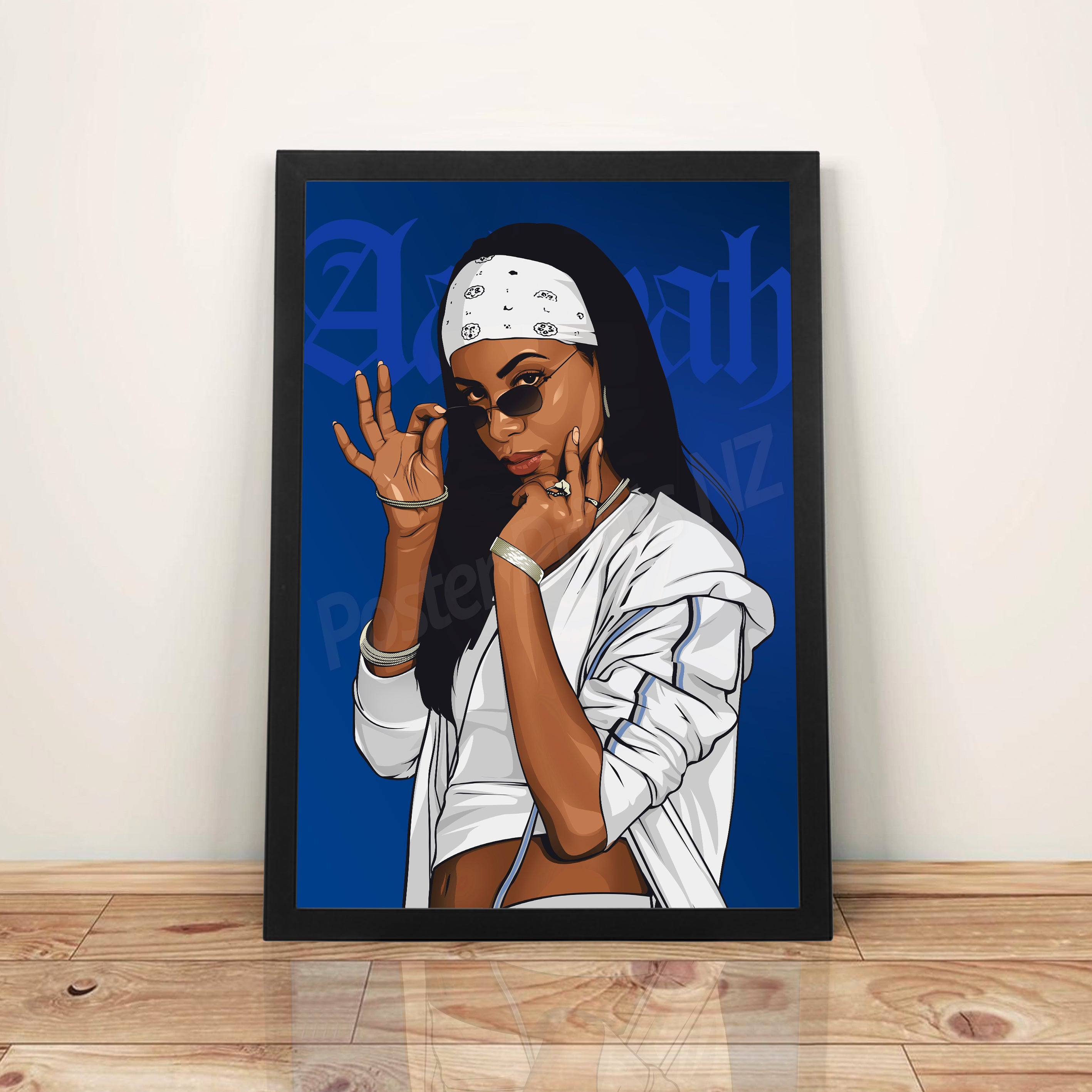 Aaliyah - A3 Framed Art Poster