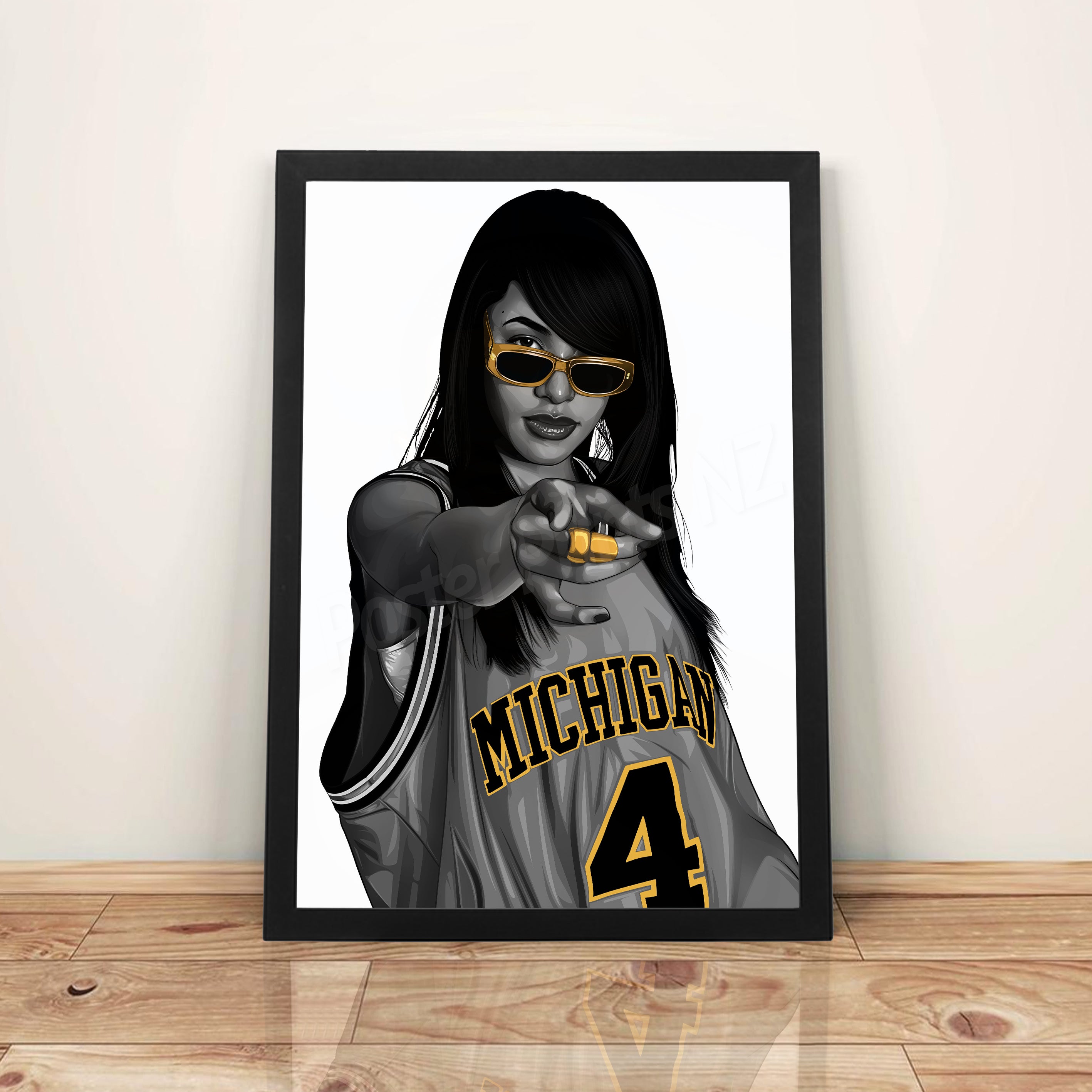 Aaliyah 'Gold Edition' - A3 Framed Art Poster