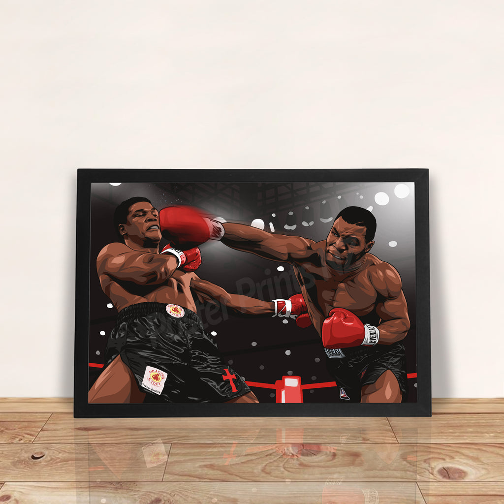 Mike Tyson 'Iron Fist' - A3 Framed Digital Art Poster - Poster Prints NZ