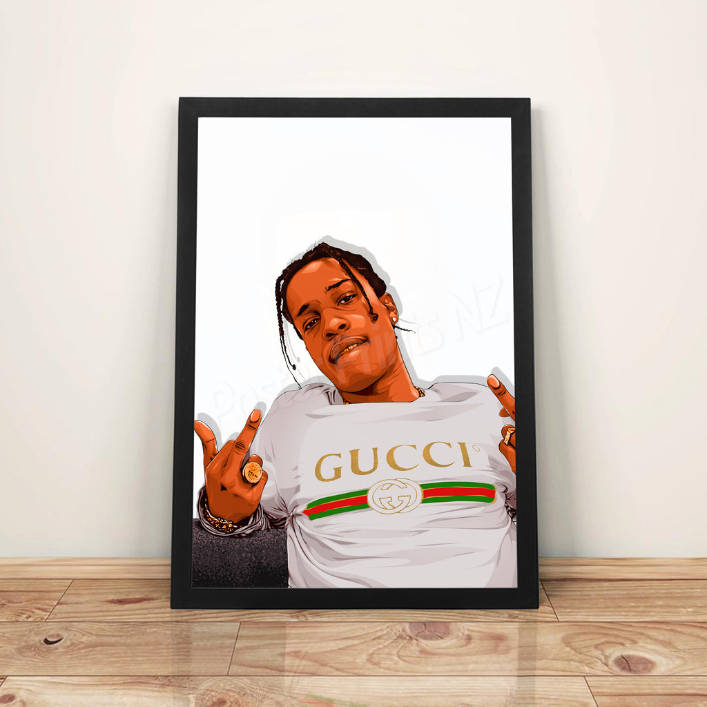 A$AP Rocky - A3 Framed Digital Art Poster - Poster Prints NZ