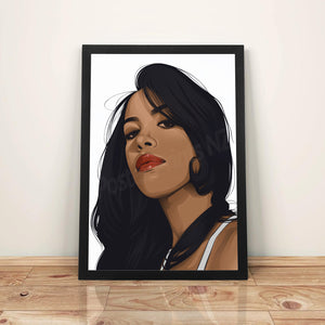 Aaliyah - A3 Framed Art Poster