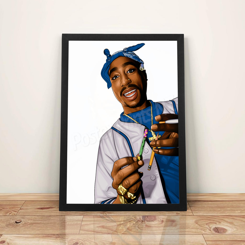 Tupac - A3 Framed Digital Art Poster - Poster Prints NZ