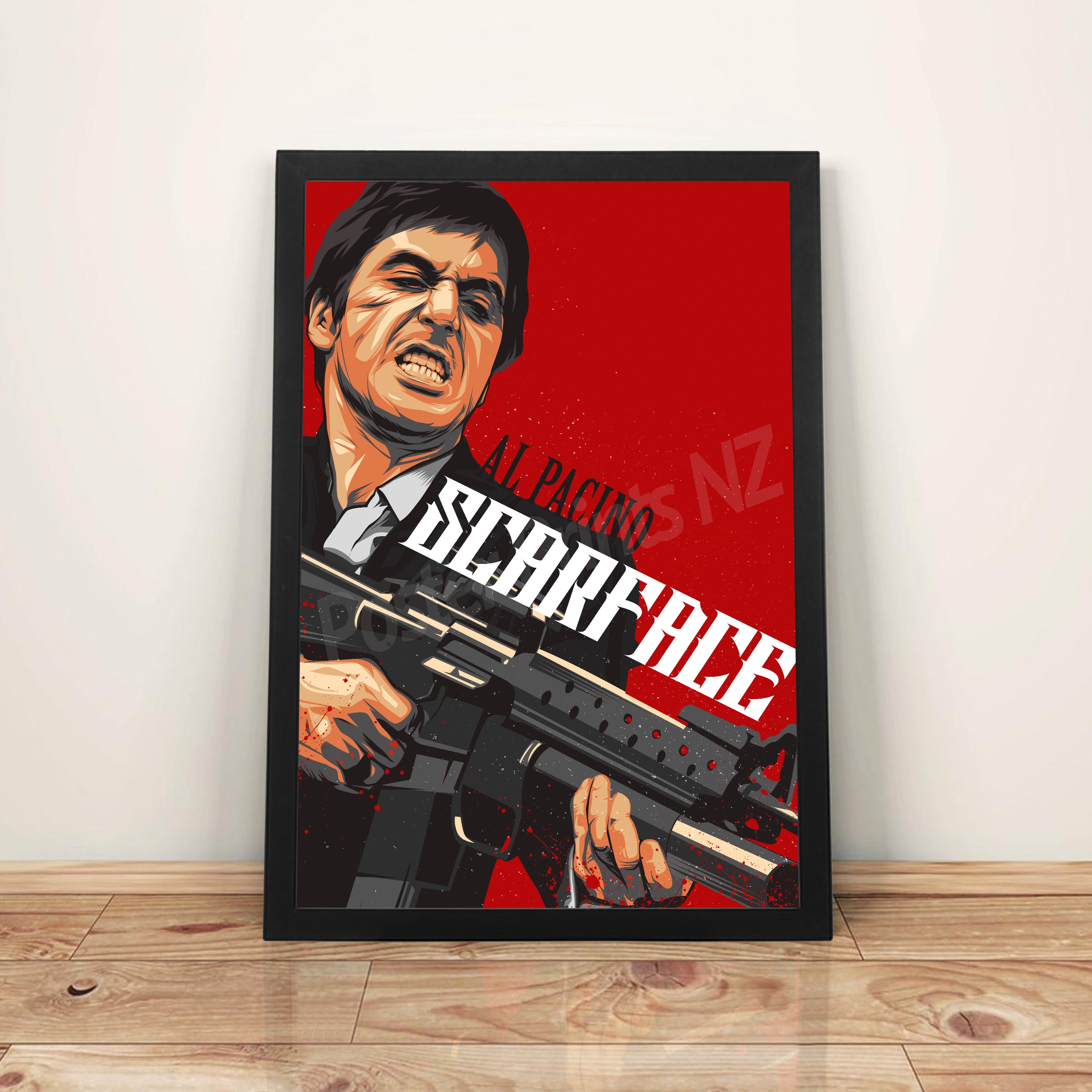 Scarface - A3 Framed Digital Art Poster - Poster Prints NZ