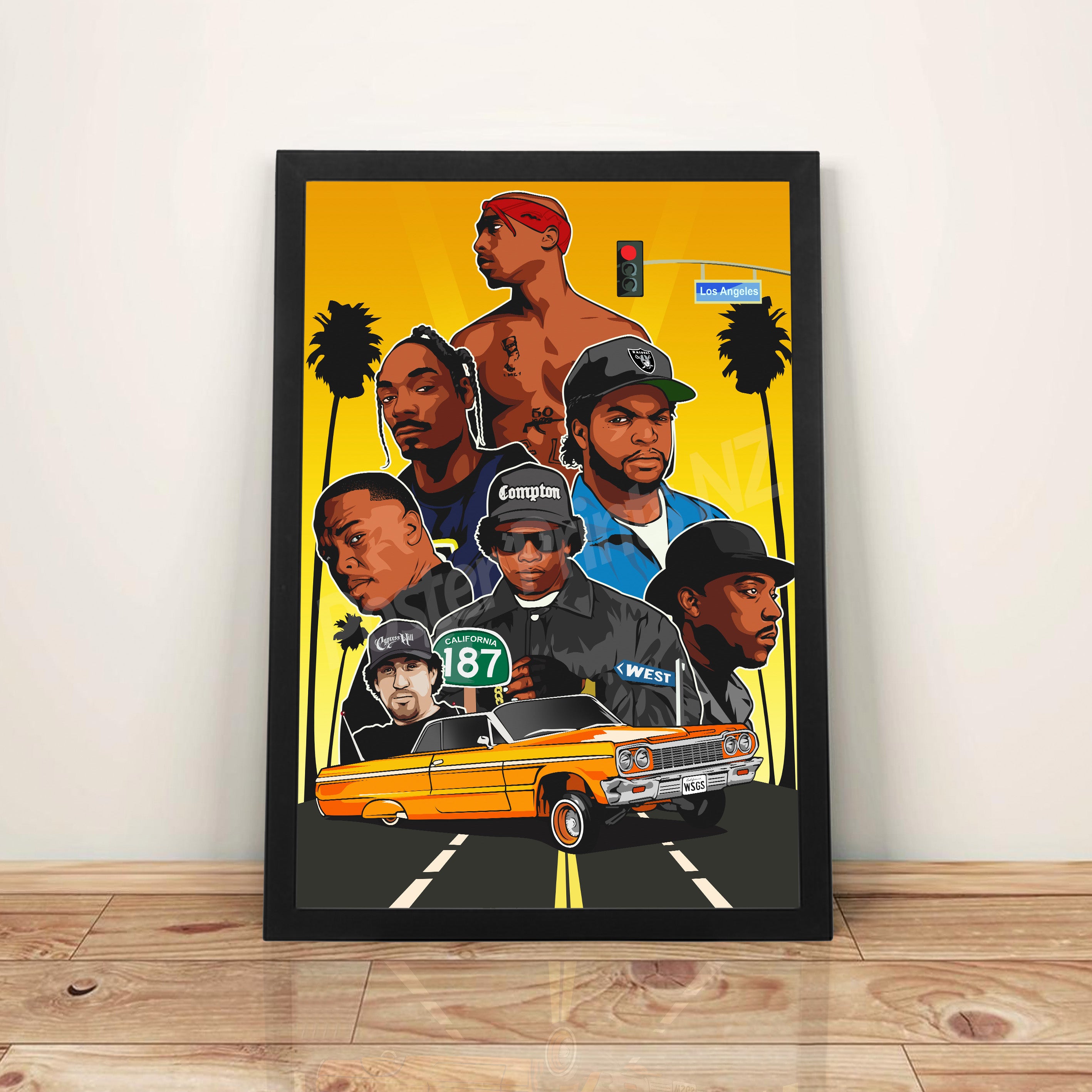 West Coast Hip-Hop - A3 Framed Art Poster - Poster Prints NZ