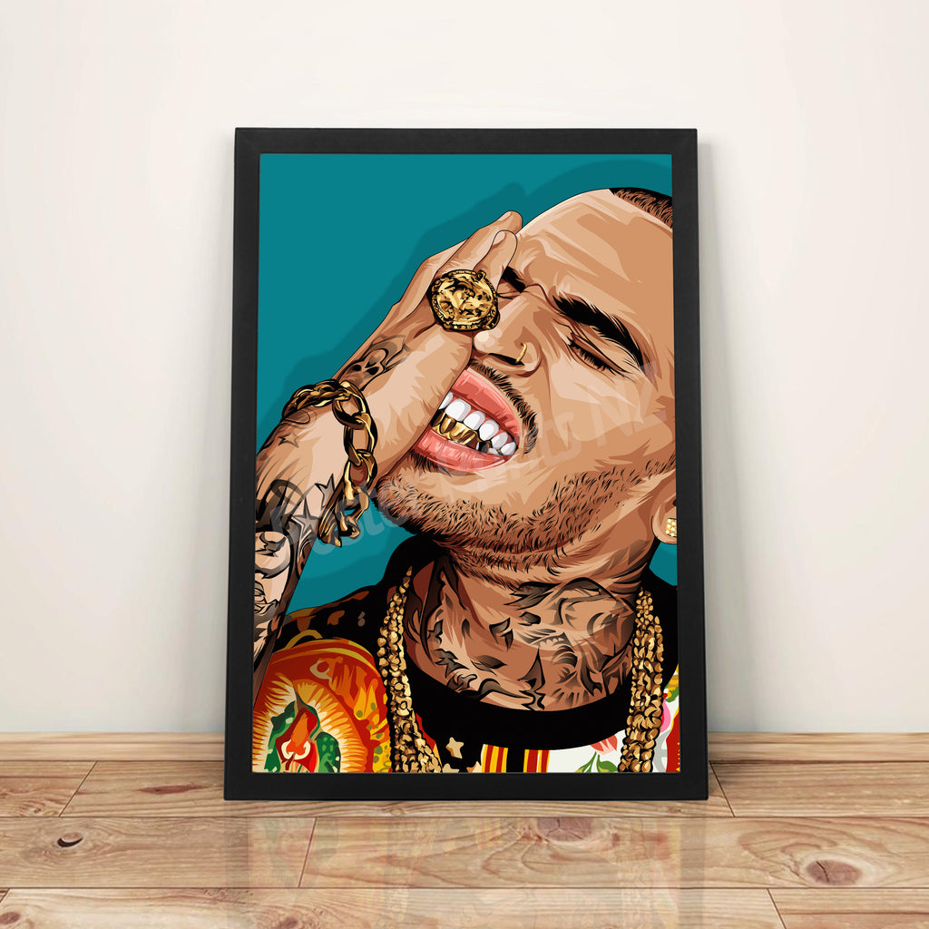 Chris Brown - A3 Framed Art Poster - Poster Prints NZ