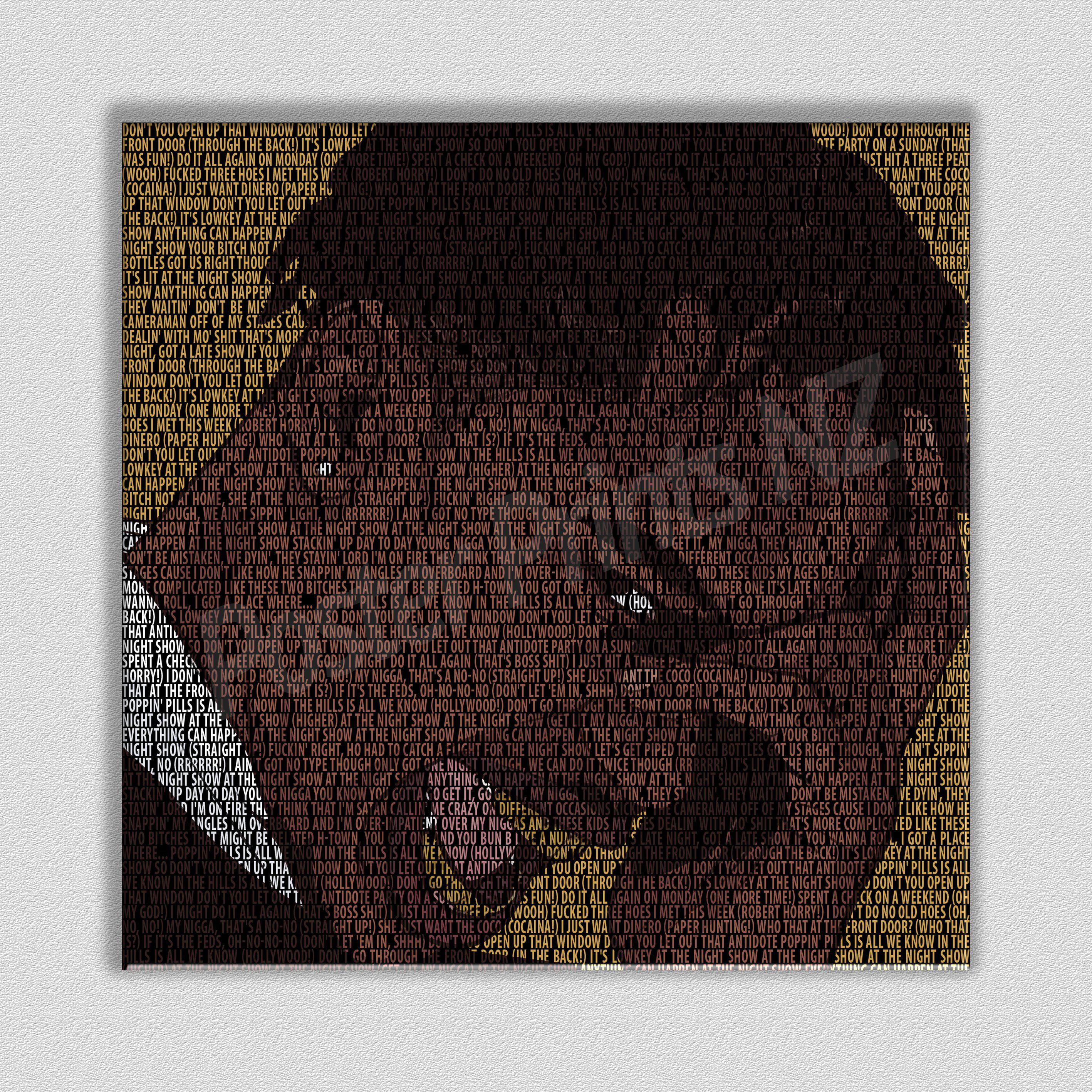 Travis Scott 'Antidote' Typographic Framed Art Canvas - Poster Prints NZ