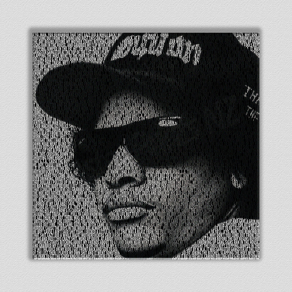 Eazy E 'Boyz In Da Hood' Typographic Framed Art Canvas - Poster Prints NZ
