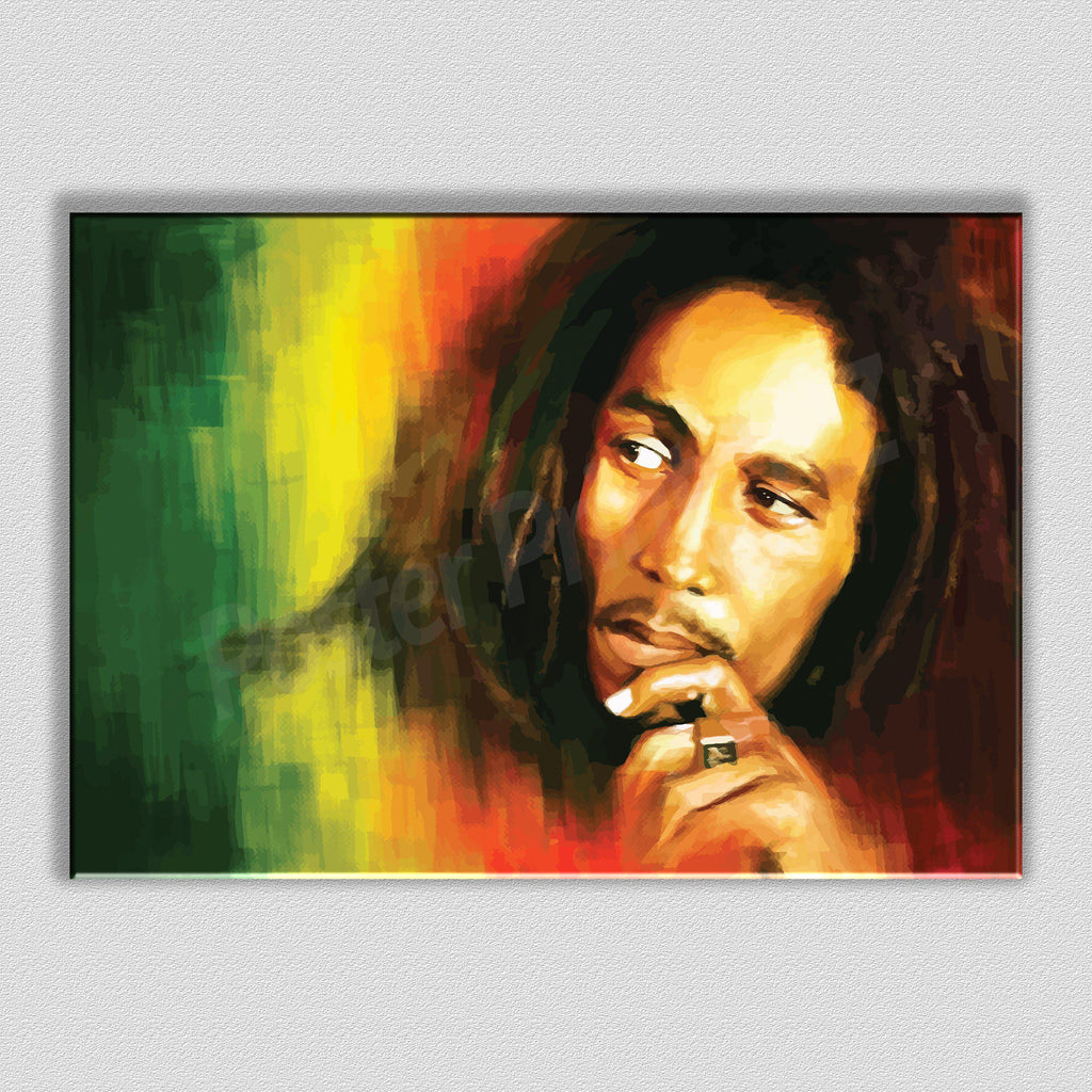 Bob Marley Framed Digital Art Canvas - Poster Prints NZ
