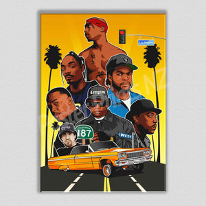 West Coast Hip-Hop Framed Art Canvas - Poster Prints NZ