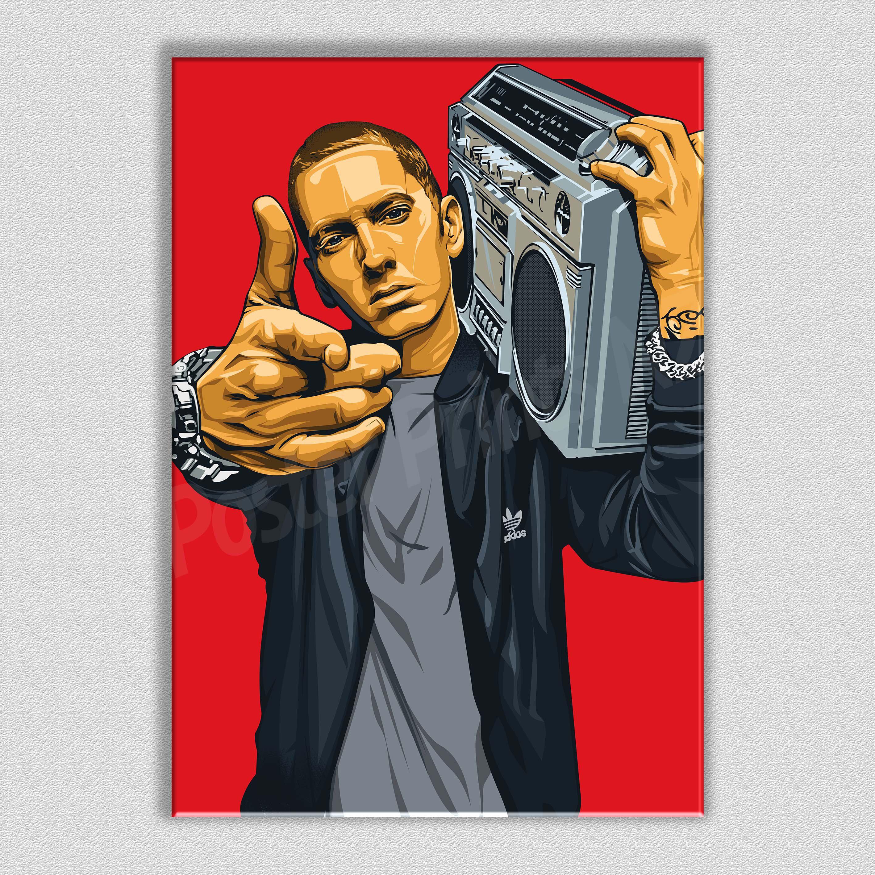 Eminem Framed Art Canvas - Poster Prints NZ
