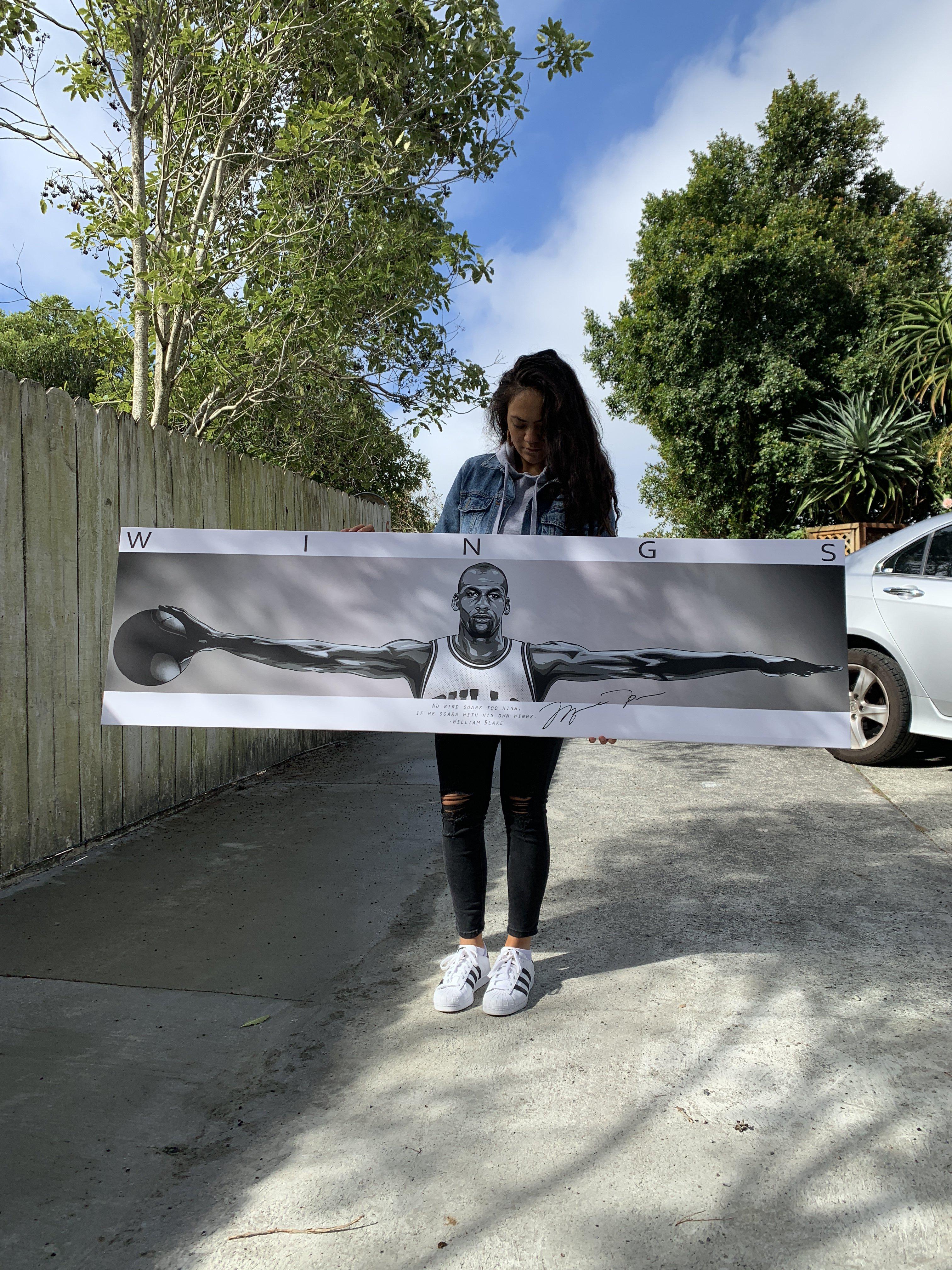 Michael Jordan Wings Framed Art Canvas - Poster Prints NZ