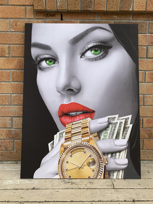 Time Is Money Framed Digital Art Canvas - Poster Prints NZ