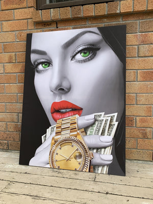 Time Is Money Framed Digital Art Canvas - Poster Prints NZ