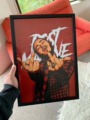 Post Malone - A3 Framed Art Poster - Poster Prints NZ