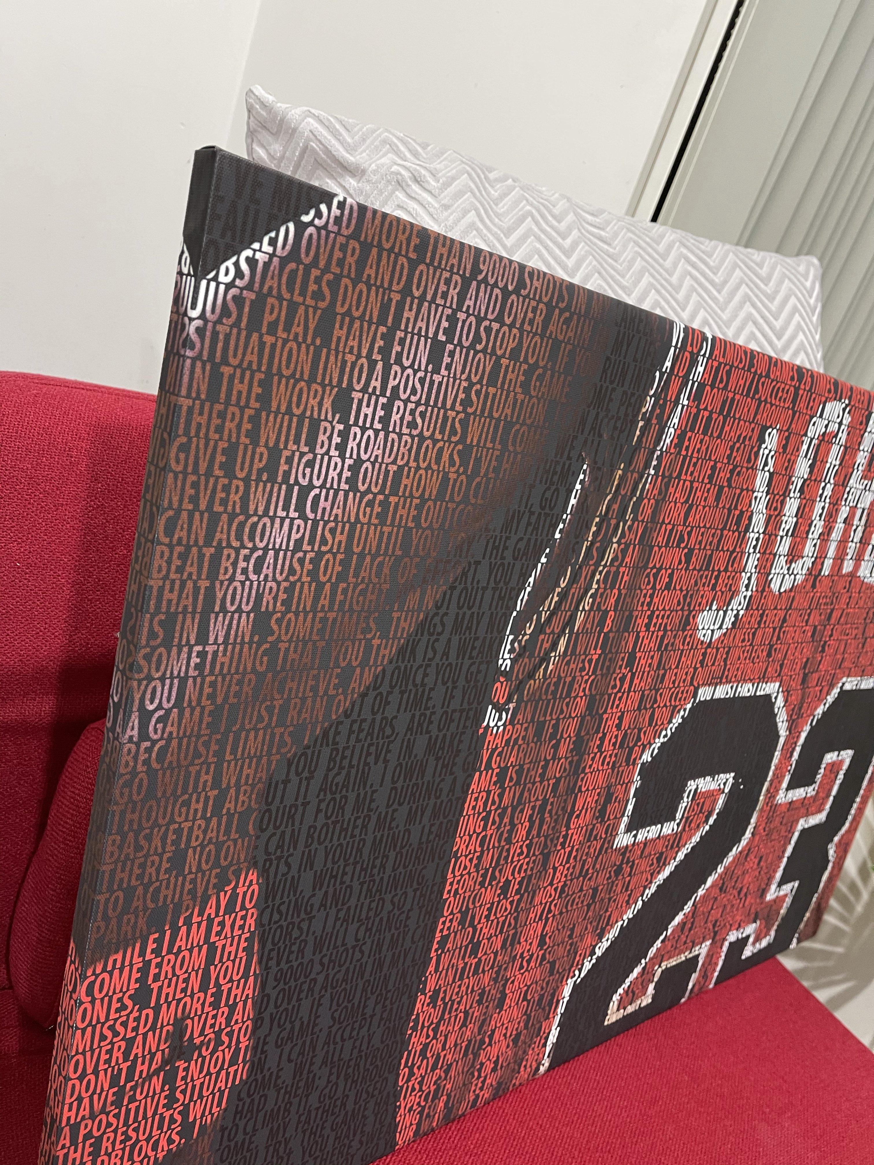 Michael Jordan #23 Typographic Framed Art Canvas - Poster Prints NZ