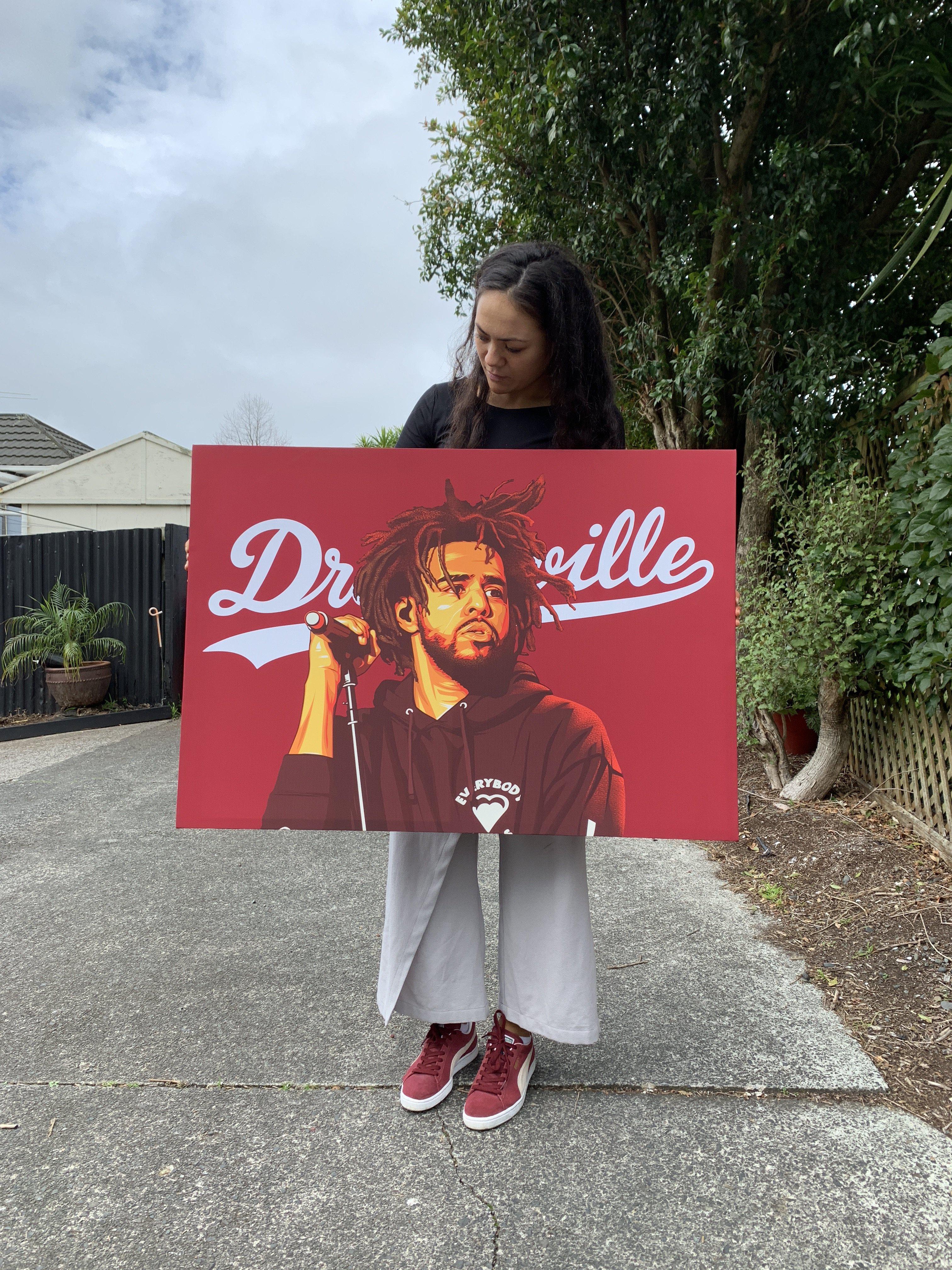 J Cole Dreamville Framed Art Canvas - Poster Prints NZ