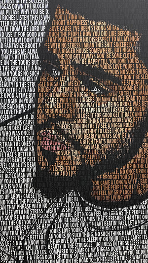 J Cole 'Love Yourz' Typographic Framed Art Canvas - Poster Prints NZ