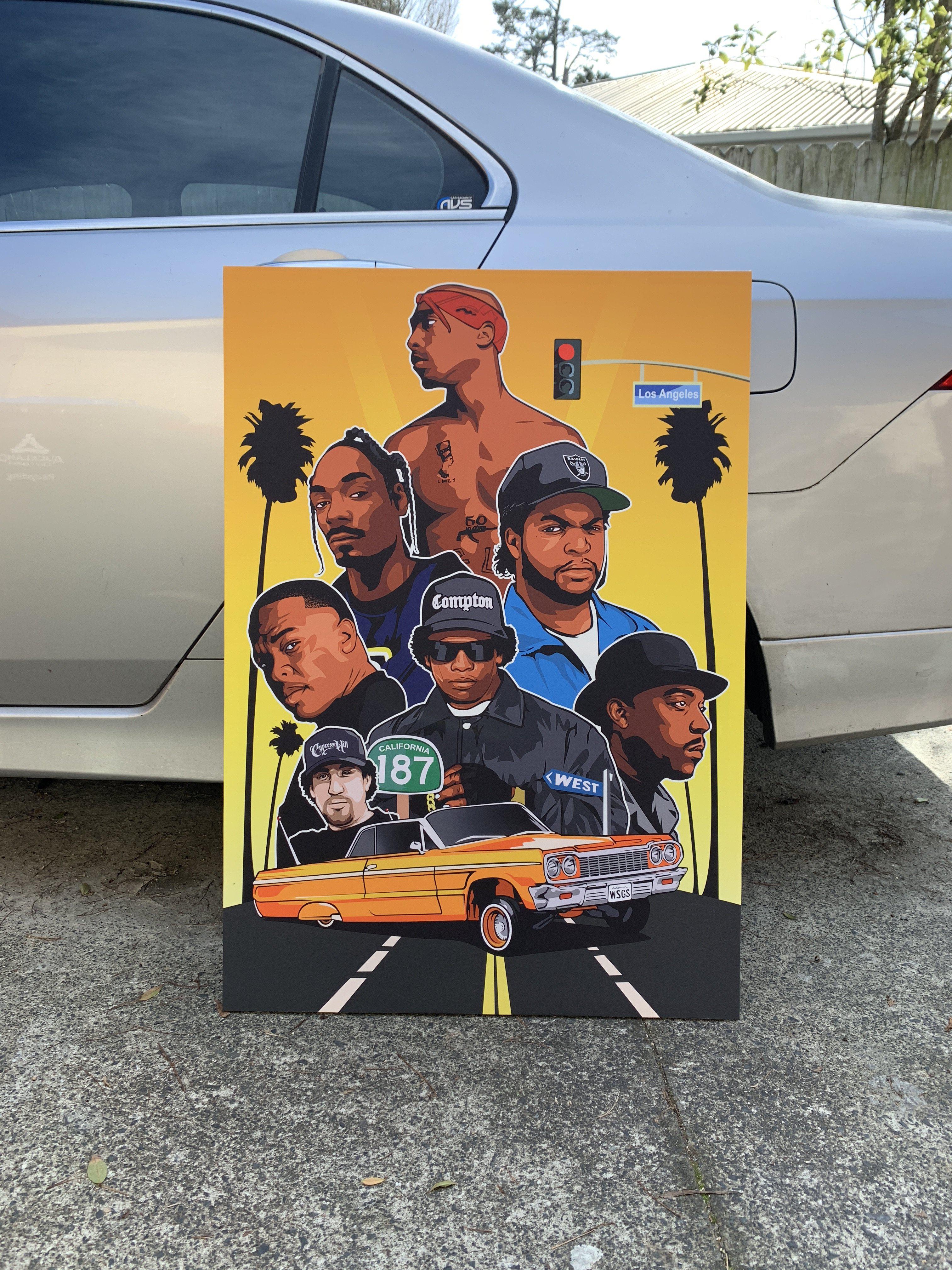West Coast Hip-Hop Framed Art Canvas - Poster Prints NZ