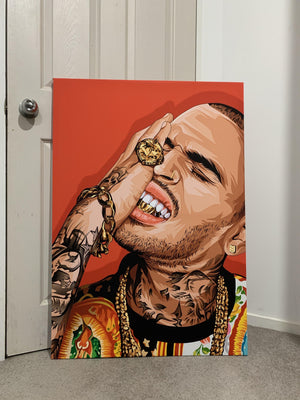 Chris Brown Framed Art Canvas - Poster Prints NZ